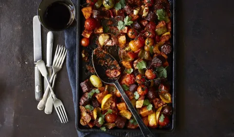 HELLO Magazine X BOSH! Piri Piri Chorizo Bake