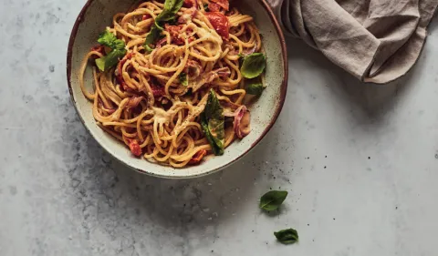 Her X BOSH! Hummus Pasta