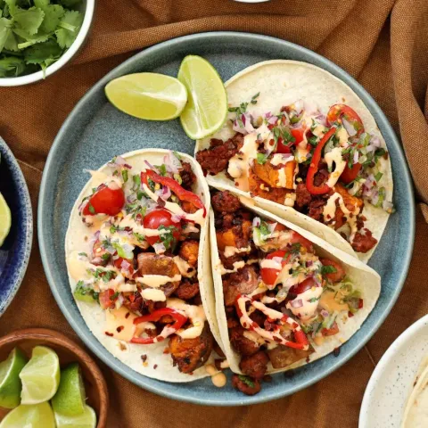 Vegan Chorizo & Sweet Potato Tacos  Bosh TV