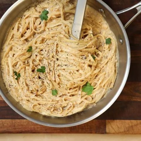 Vegan Creamy Roasted Garlic Alfredo BOSHTV