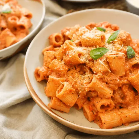 Vegan Creamy Veggie Sausage Pasta Bosh TV