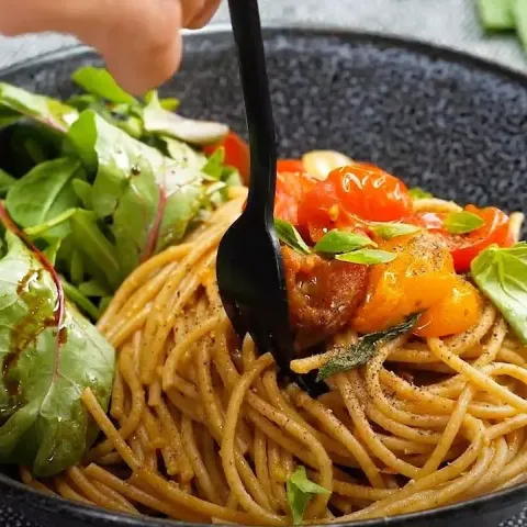 Vegan Easy Peasy Squashed Tomato Spaghetti Bosh TV