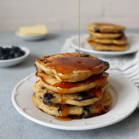Vegan Fluffy Blueberry & Peanut Butter Pancakes BOSHTV