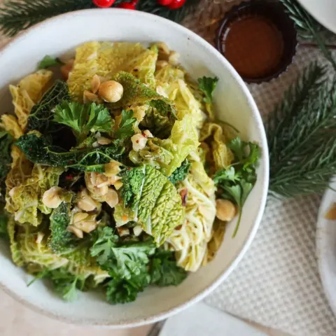 Vegan Lemony Savoy Cabbage with Roasted Hazelnuts Bosh TV