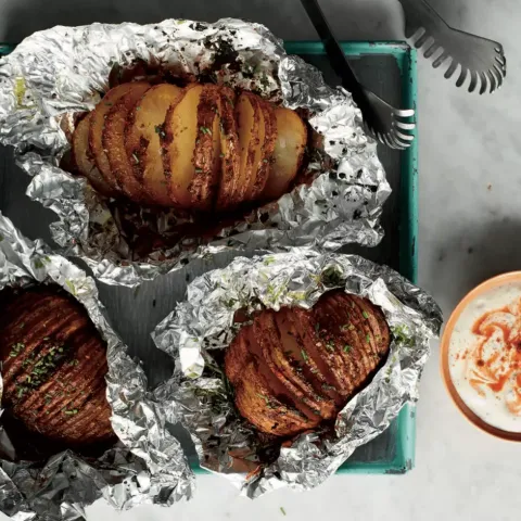 Vegan Peri Peri Hasselback Sweet Potato Bosh TV