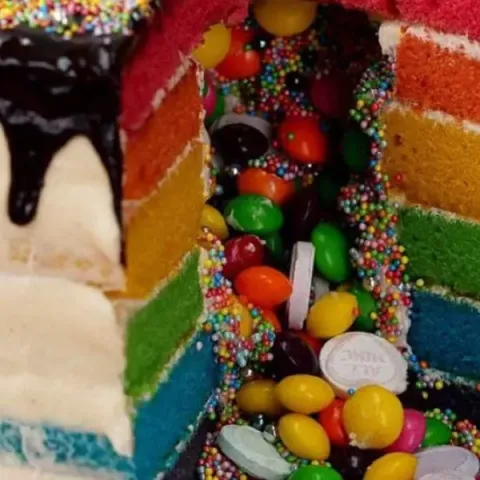 Vegan Rainbow Piñata Cake Bosh TV