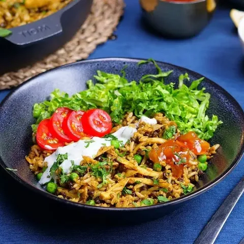 Vegan Super Quick Vegan 'Chicken' Biryani Bosh TV