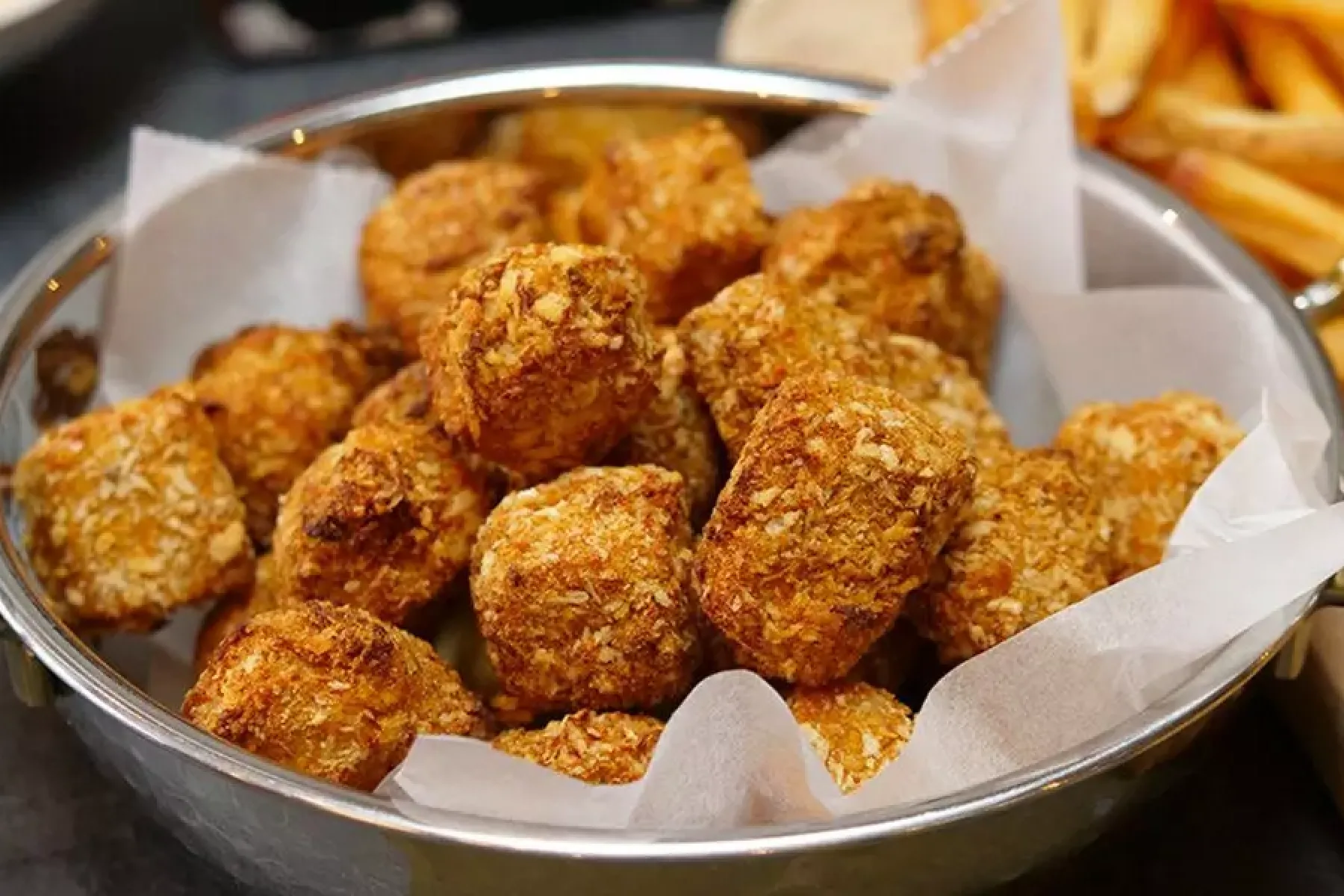 Vegan Air Fryer Plant-Based Chicken in a Basket Bosh TV