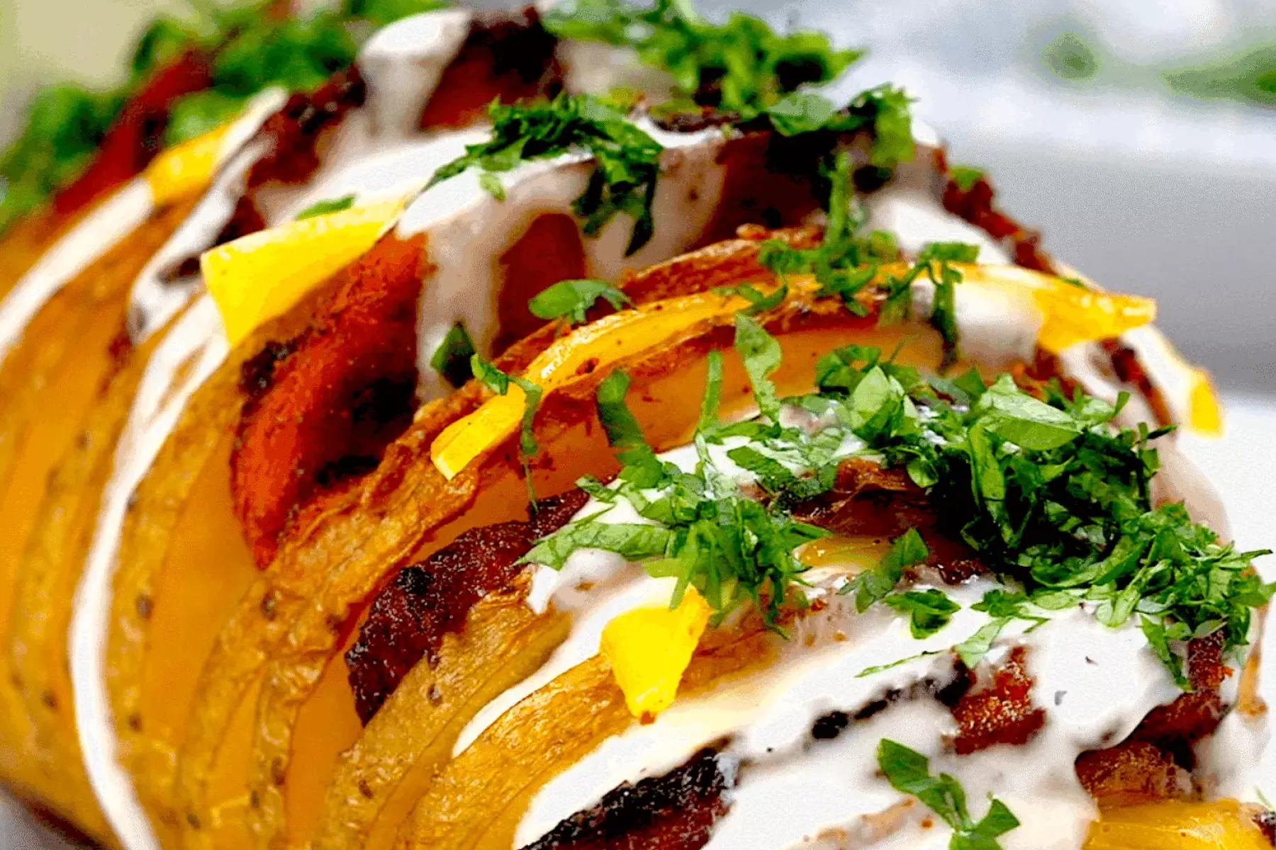 Vegan Bacon Cheeseburger Hasselback Potatoes Bosh TV