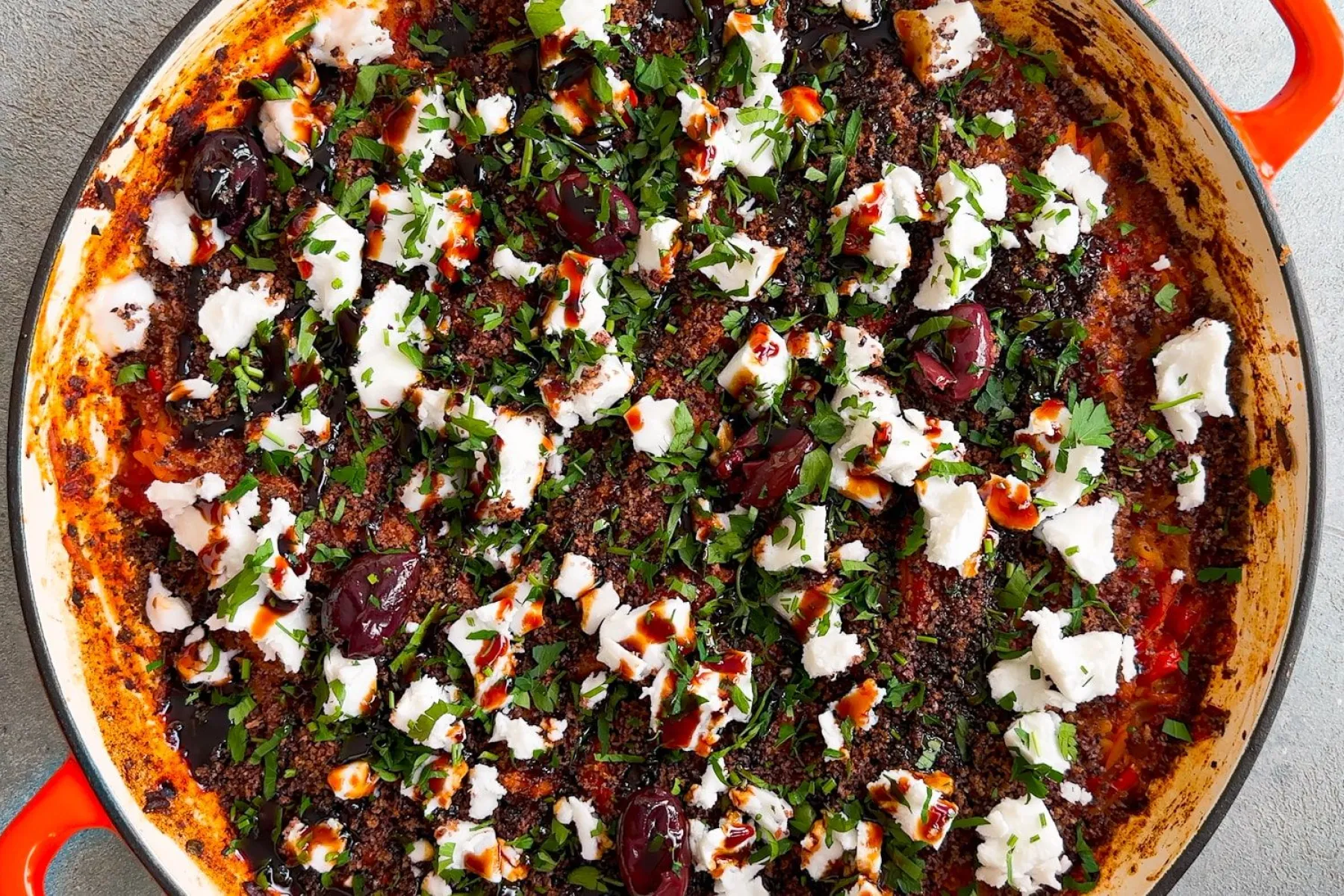 Vegan Balsamic Tomato Baked Orzo BOSHTV