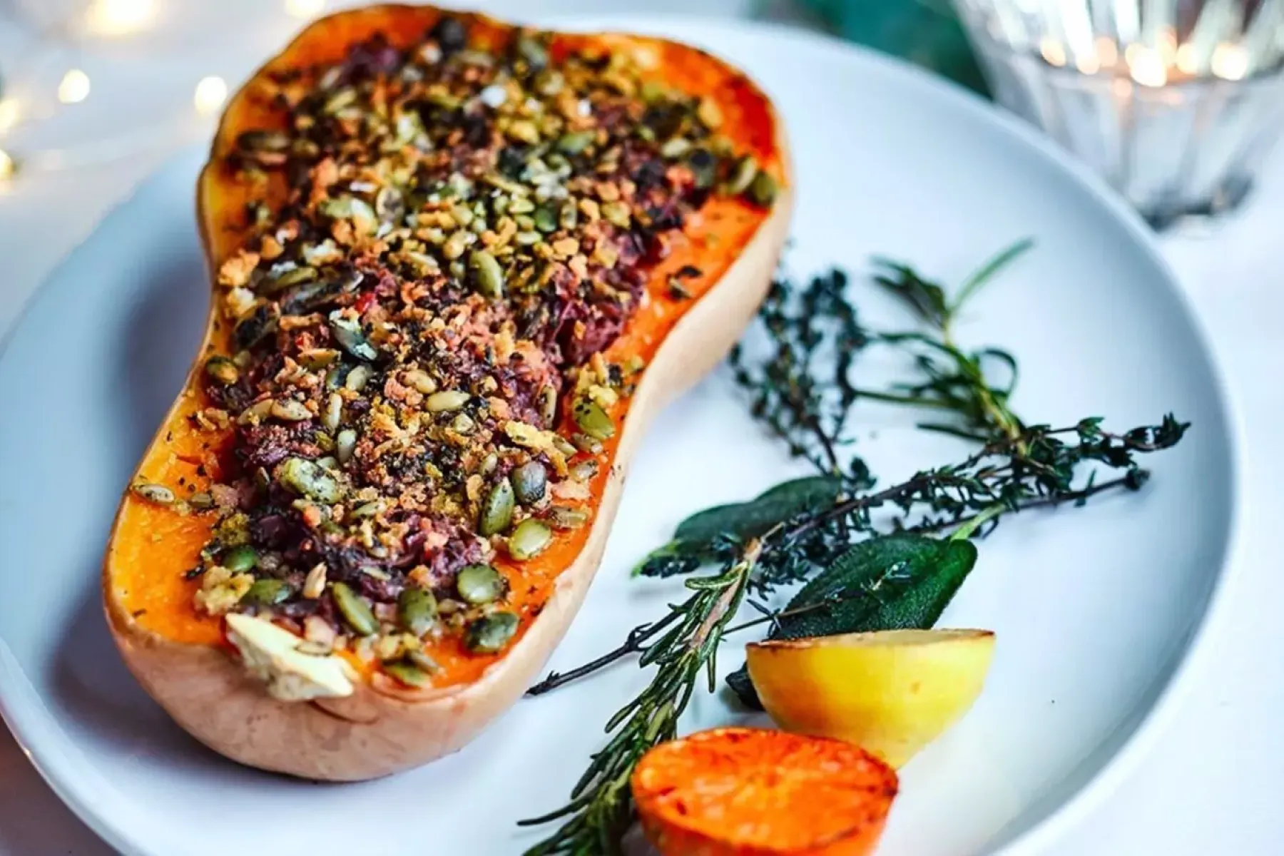 Vegan Butternut Squash with Spiced Red Wine Jus & Roast Spiced Nuts Bosh TV