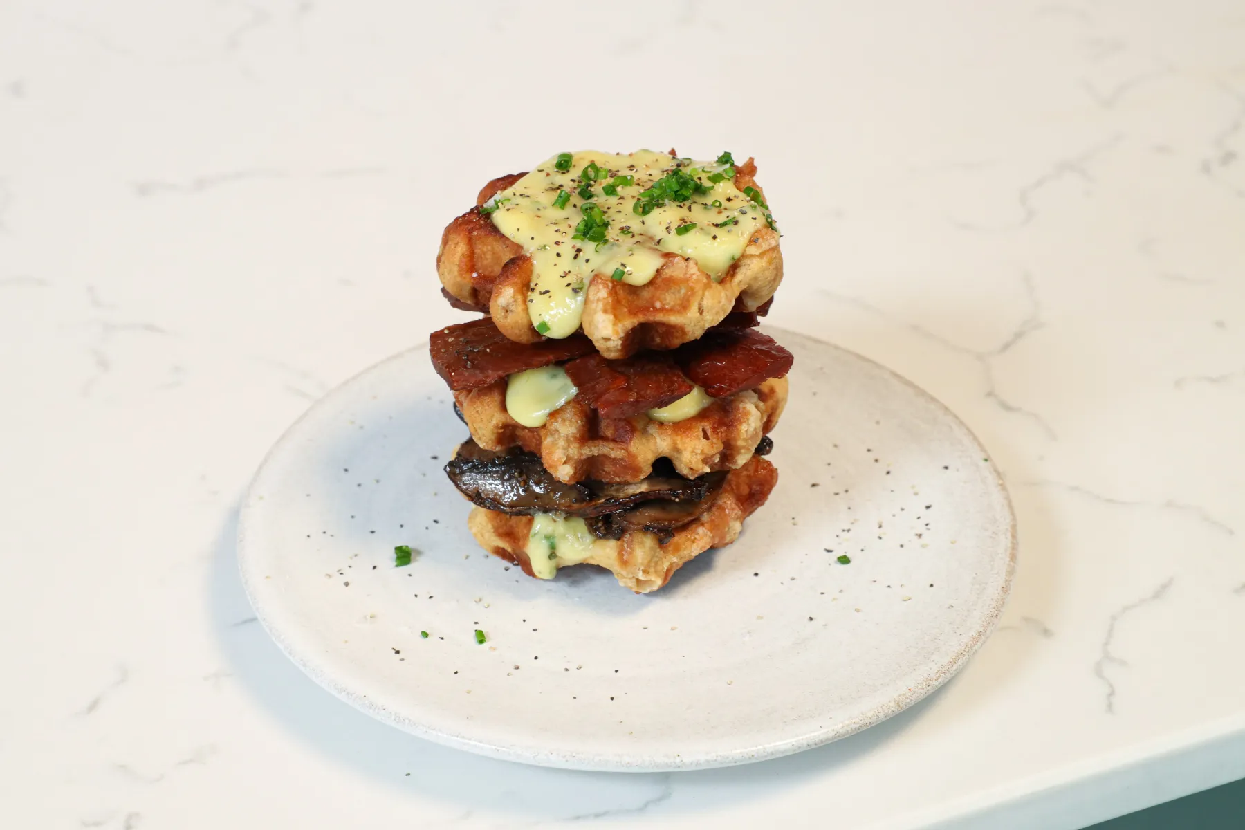 Vegan Croque Monsieur Waffles BOSHTV