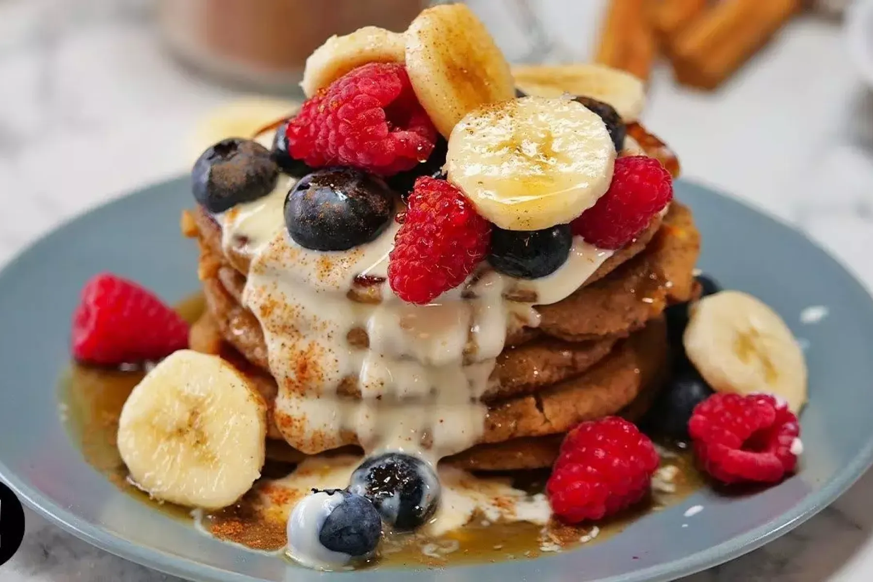Vegan Mixed Berry Protein Pancakes Bosh TV