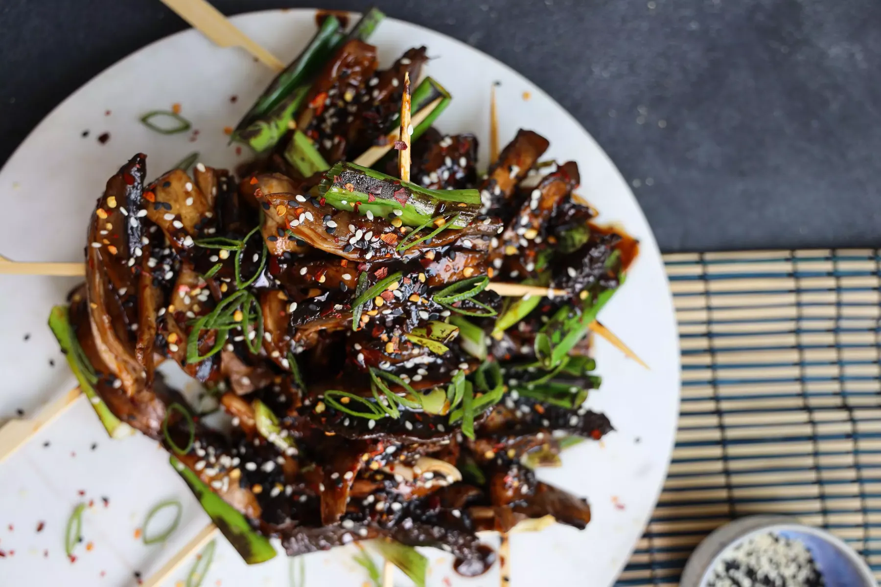Vegan Mixed Mushroom Sticky Skewers Bosh TV