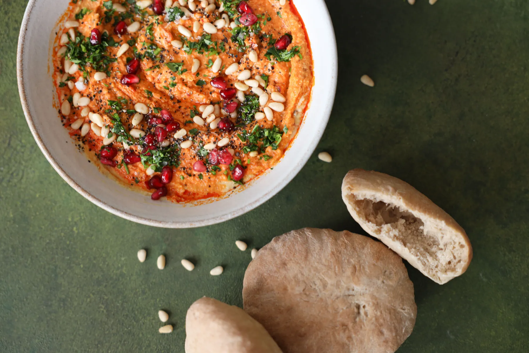 Vegan Perfect Pillowy Pitta with Heavenly Harissa Hummus BOSHTV