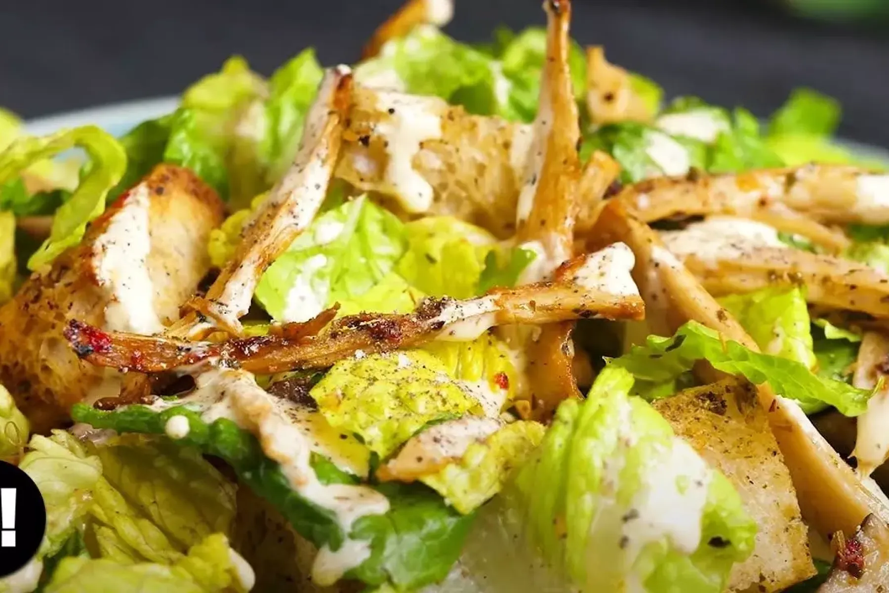 Vegan Plant-Based 'Chicken' Caesar Salad Bosh TV