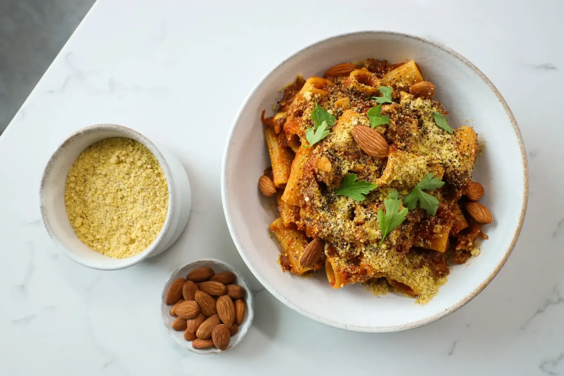 Vegan Pulled Aubergine & Roasted Almond Ragu with ‘Almesan’ BOSHTV