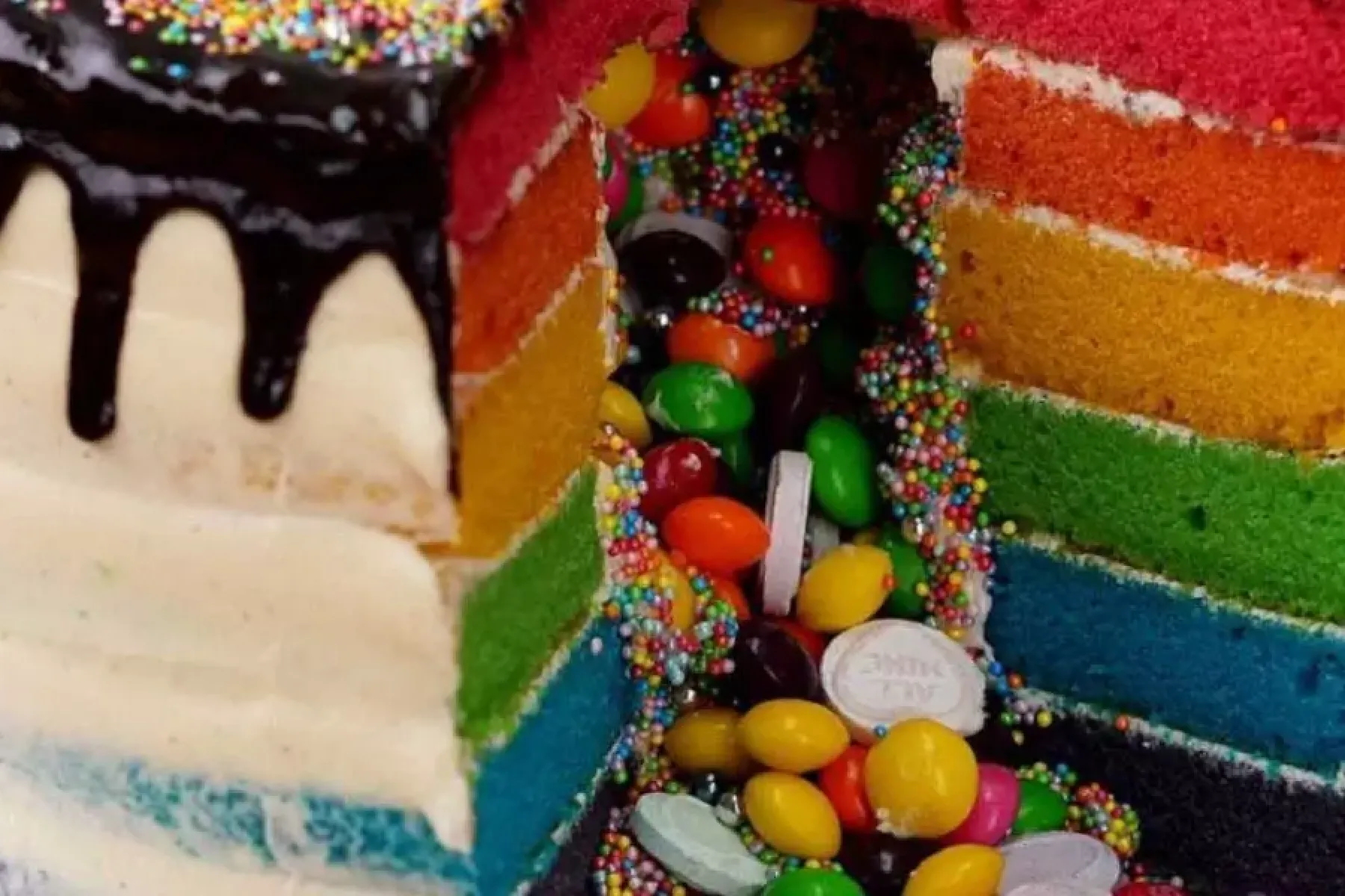 Vegan Rainbow Piñata Cake Bosh TV
