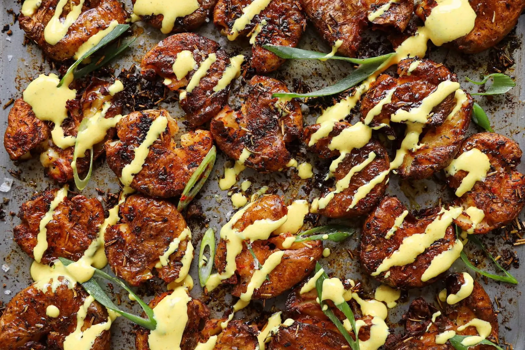 Vegan Smashed New Potatoes with Turmeric Mayo Bosh TV
