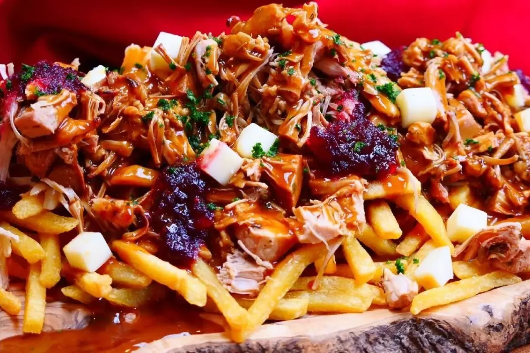 Vegan 'Turkey' Jackfruit Loaded Fries Bosh TV