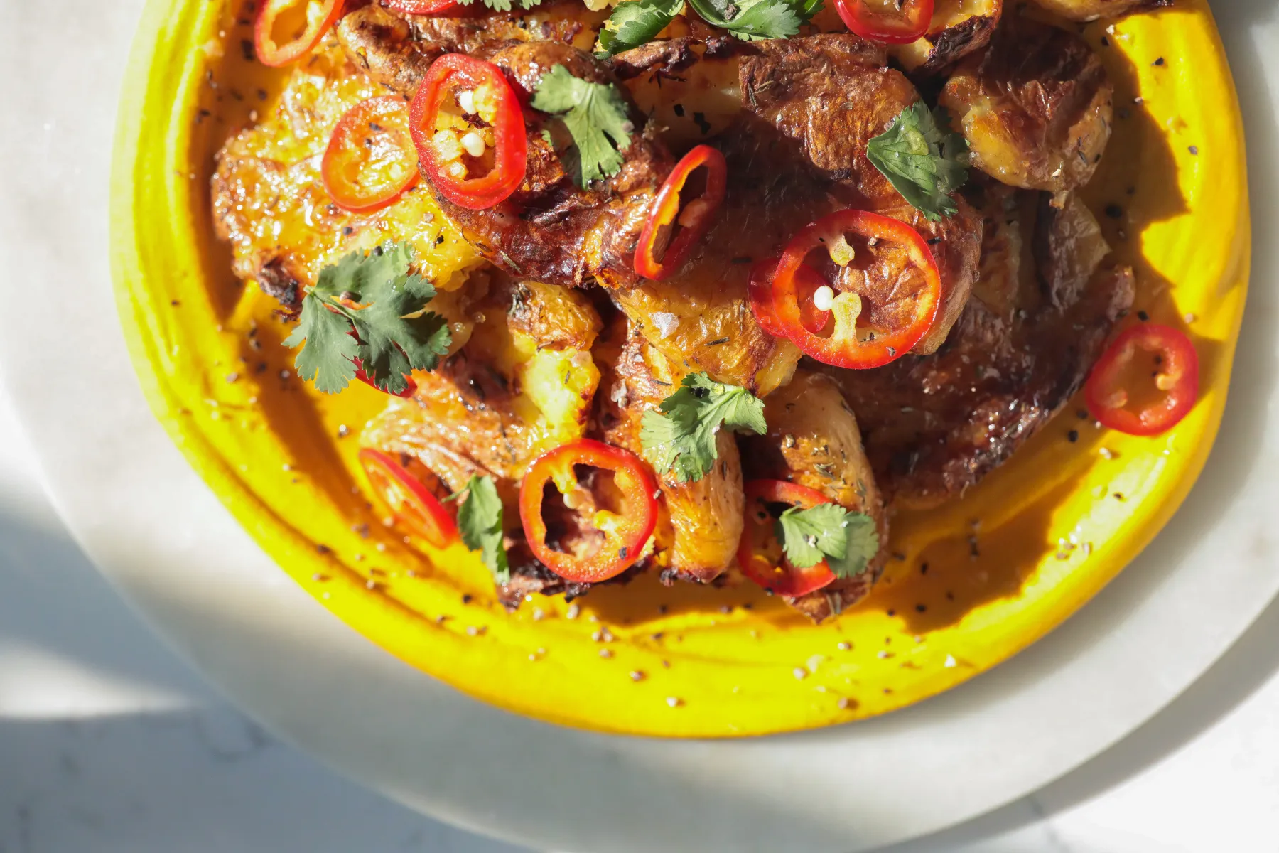 Crispy Potatoes With Sunshine Beans