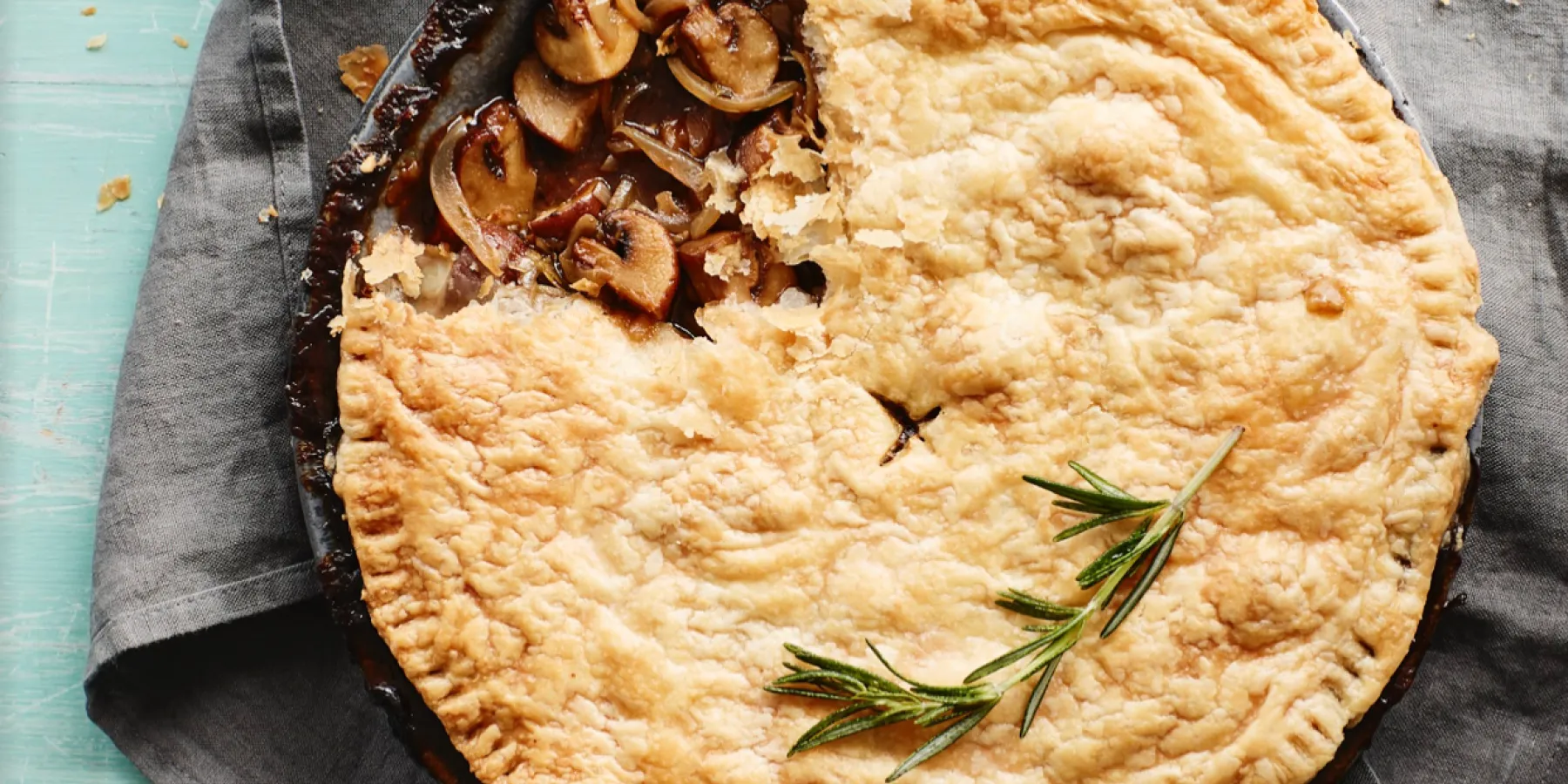 The Bookseller X BOSH! Mushroom Guinness Pie 