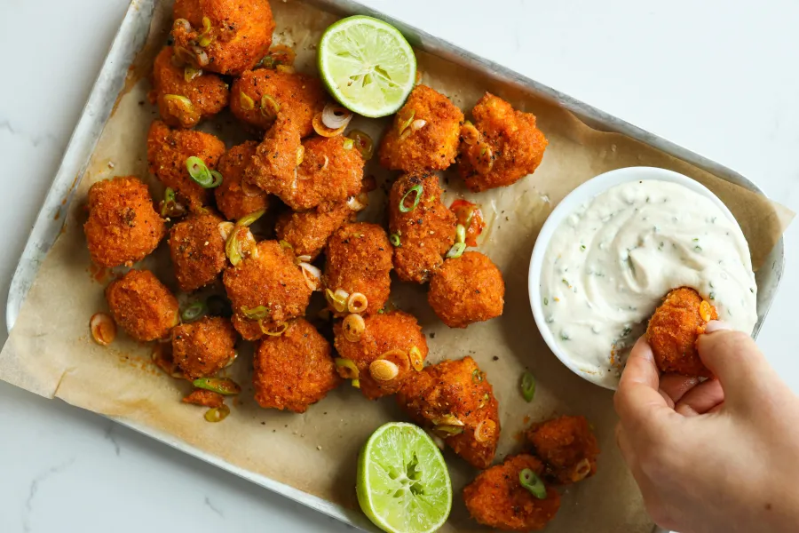 Vegan Airfryer Buffalo Tofu Rips BOSHTV