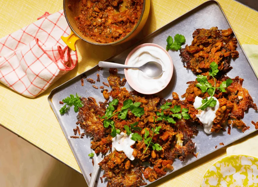 Vegan BOSH! X GRUBBY Cowboy Chilli Trash Browns BOSHTV