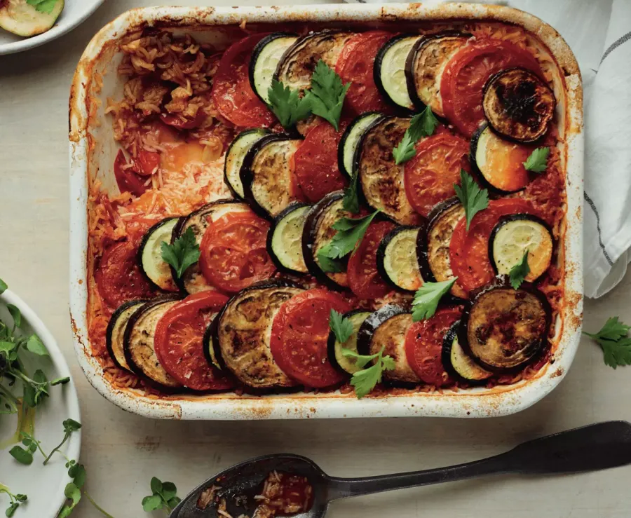 Vegan Baked Ratatouille Rice Bosh TV