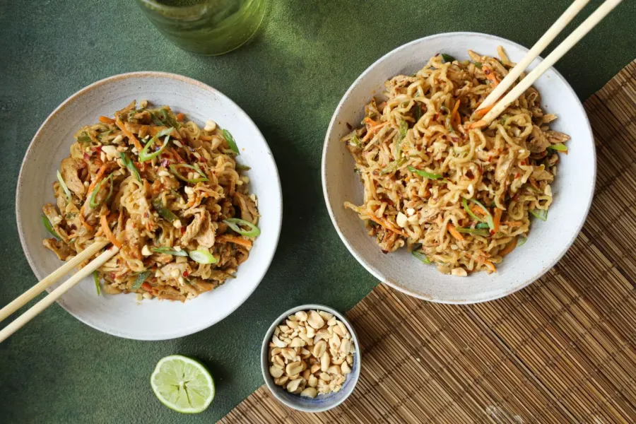 Vegan Chilli 'Chicken' Peanut Butter Noodles Bosh TV