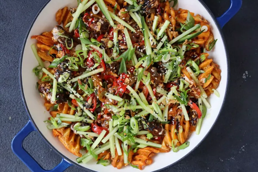 Vegan Chinese Takeaway Waffle Fries Bosh TV