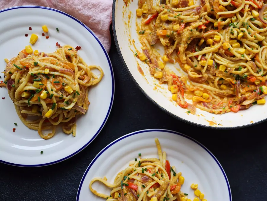Vegan Creamed Corn Linguine Bosh TV