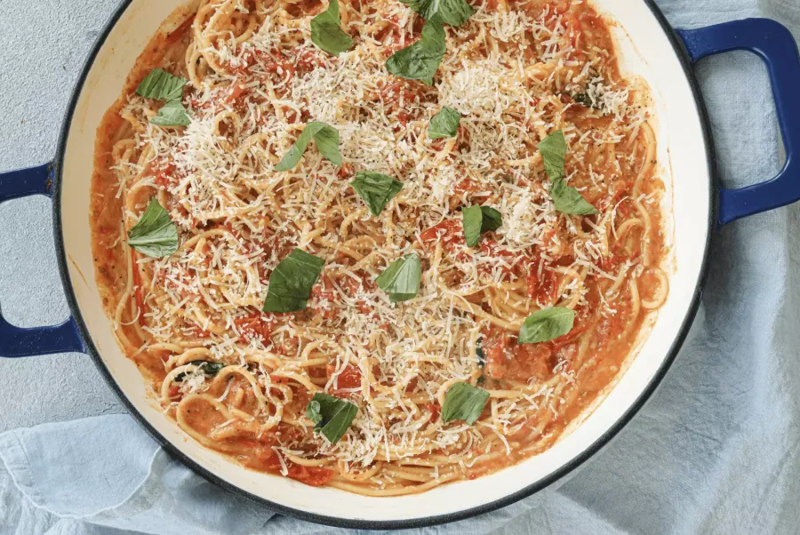 Vegan Creamy Cherry Tomato Pasta Bosh TV