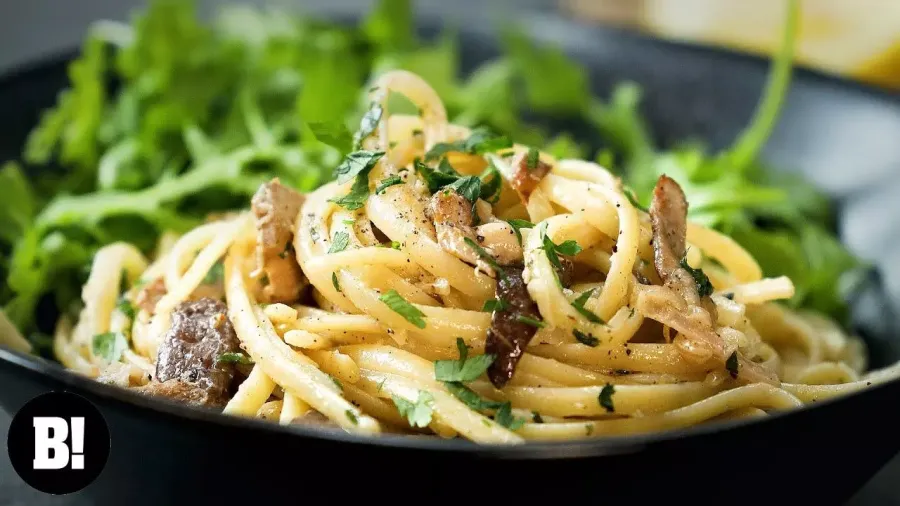 Vegan Creamy Lemony Linguini with Exotic Mushrooms Bosh TV