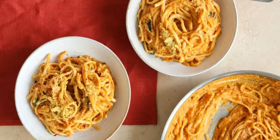Vegan Creamy Roast Pumpkin Pasta Bosh TV