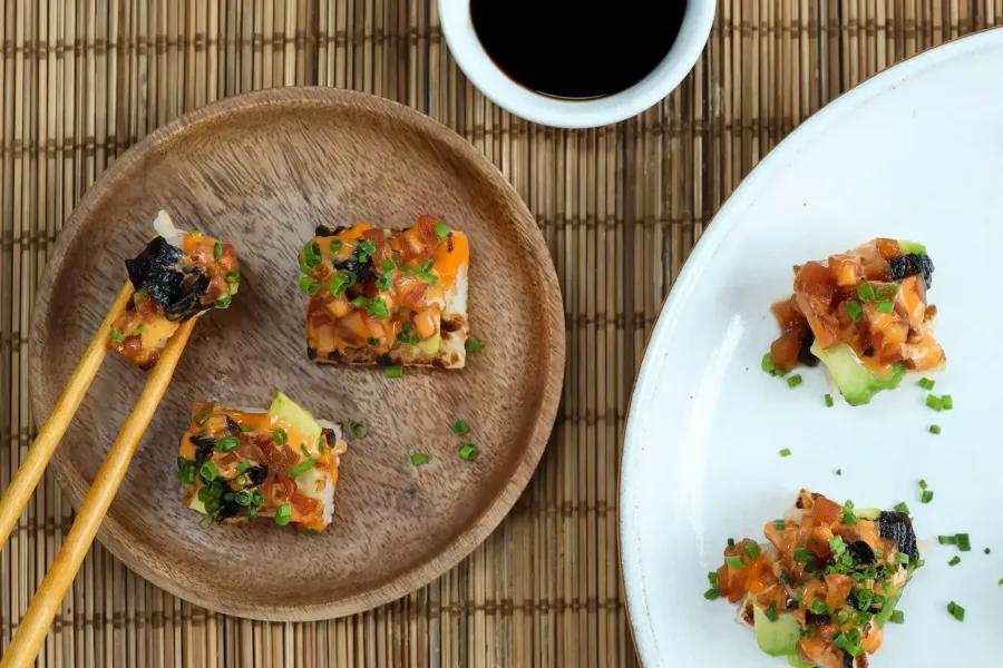 Vegan Crispy Tuna Rice Bites BOSHTV