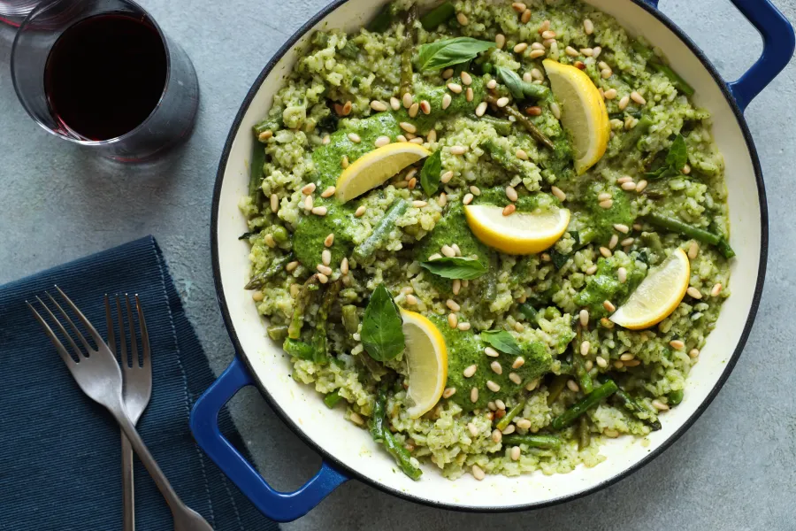 Vegan Fresh Green Pesto Paella BOSHTV
