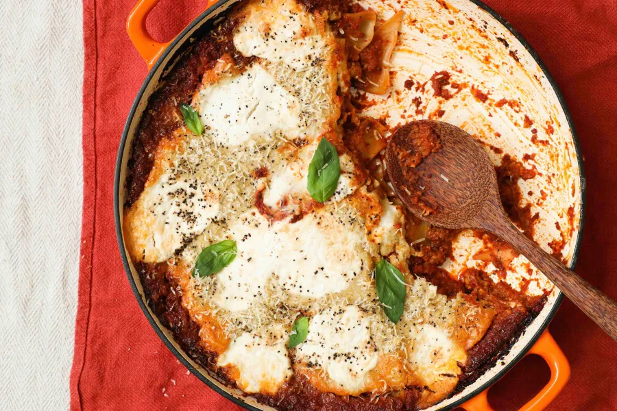 Vegan Frying Pan Red Pesto Lasagne BOSHTV