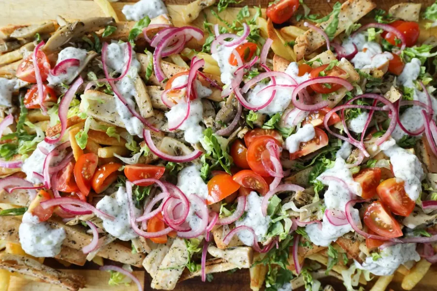 Vegan Gyros Loaded Fries Bosh TV