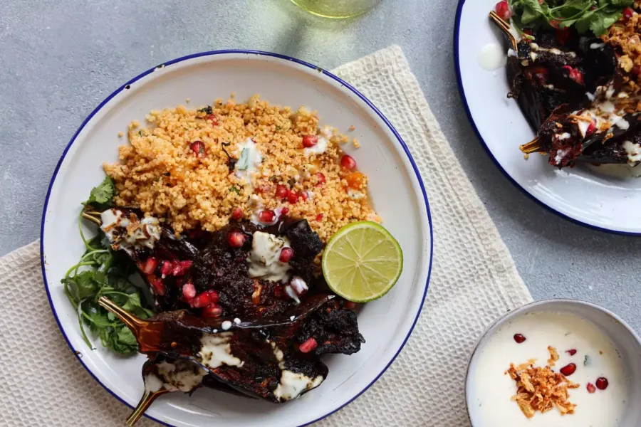 Vegan Harissa Roasted Aubergine  Bosh TV