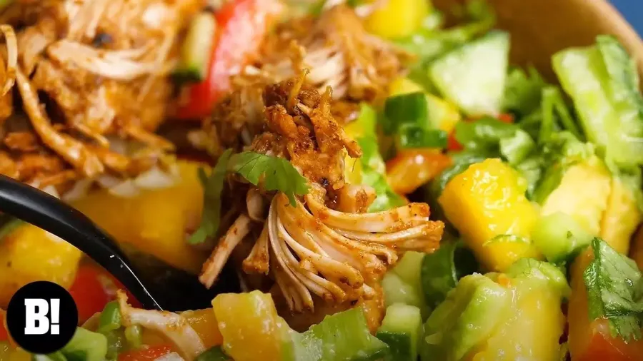 Vegan Jerk Jackfruit Salad & Mango Salsa Bosh TV