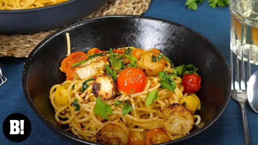 Vegan King Oyster 'Scallop' Spaghetti Bosh TV