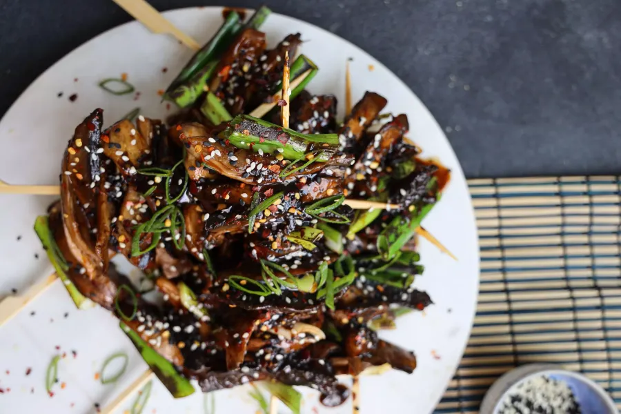 Vegan Mixed Mushroom Sticky Skewers Bosh TV