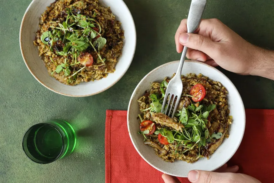 Vegan Pesto 'Chicken' Rice Bosh TV