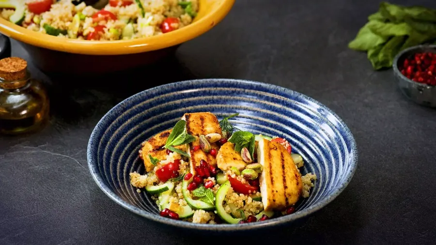 Vegan Plant-Based Halloumi Salad Bosh TV