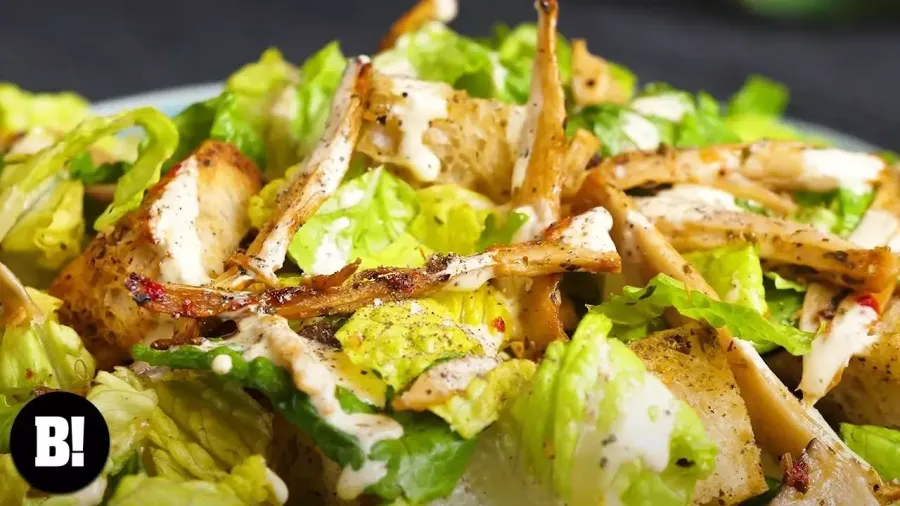 Vegan Plant-Based 'Chicken' Caesar Salad Bosh TV