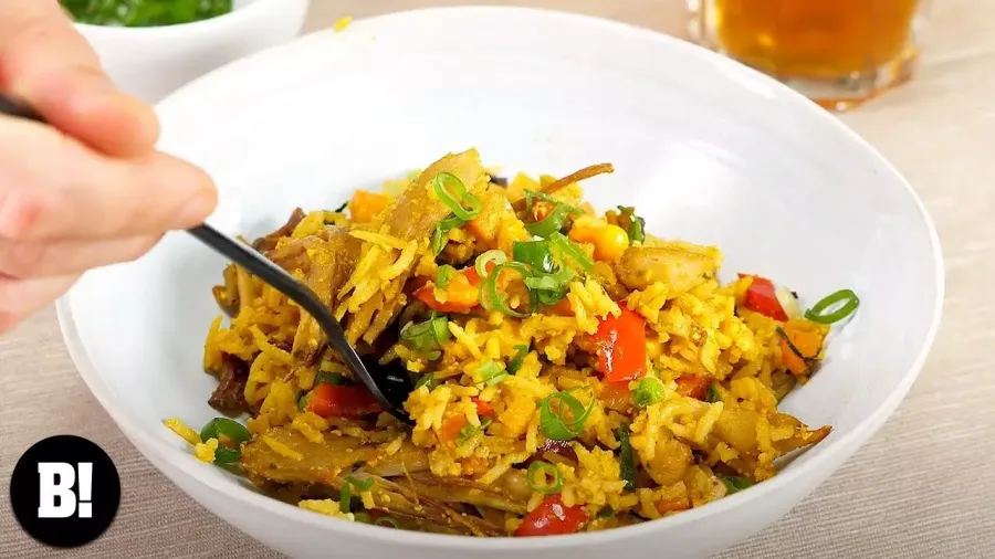 Vegan Plant-Based 'Chicken' Fried Rice  Bosh TV