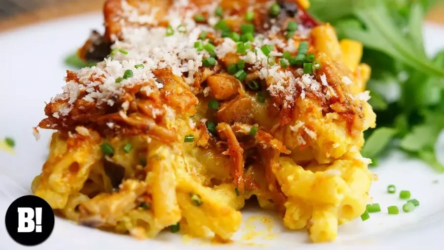 Vegan Pulled 'Pork' Baked Mac and Cheese Bosh TV