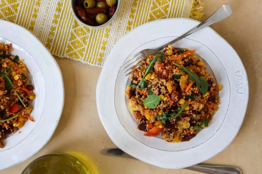 Vegan Rainbow Couscous Salad  Bosh TV