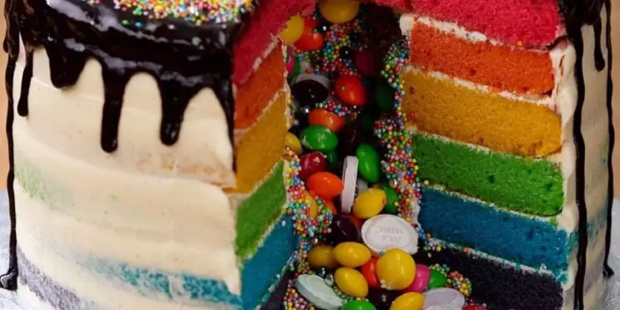 Vegan Rainbow Piñata Cake Bosh TV